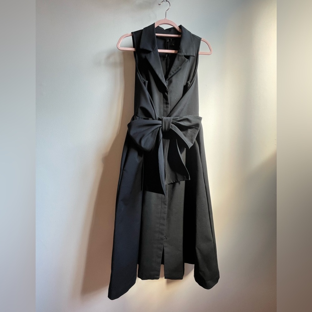Donna Karen Sculpture Garden Black Dress Size 10 - Picture 13 of 14